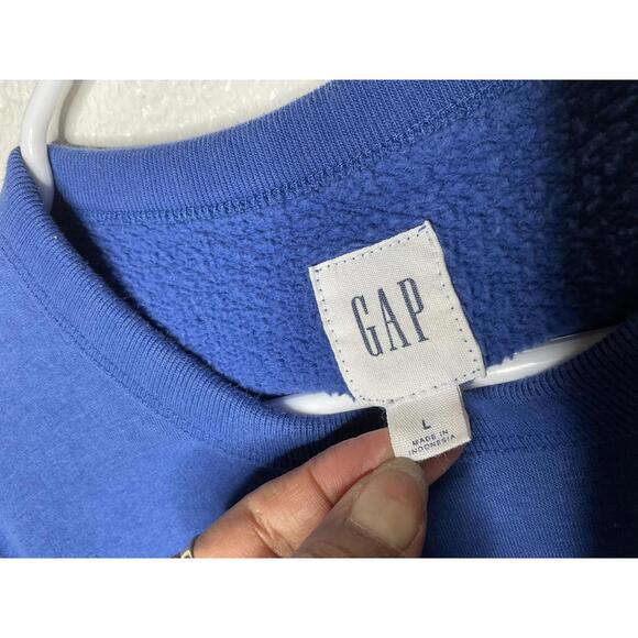 < GAP Blue Logo Oversized Crewneck Sweatshirt > - Picture 3 of 5